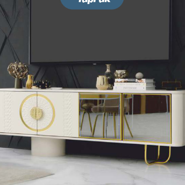 Yaprak TV Sehpası Aytaşı / Gold
